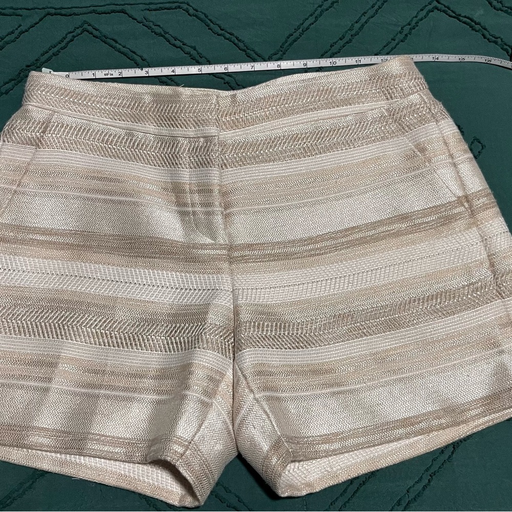 White House Black Market Beige Striped Shorts Size 2